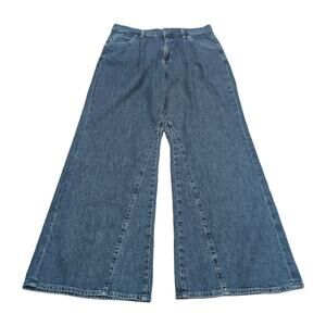 We The Free People Sheridan Denim Trouser Wide Leg Jeans Womens Size 28 NEW